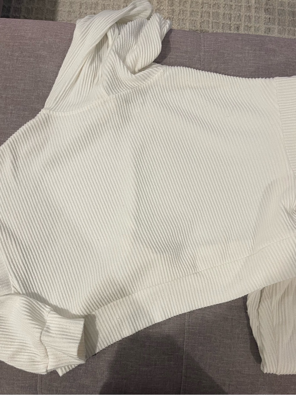 ALO Yoga Cream Ribbed hoodie set Sweatpants and hoodie small - Picture 10 of 11